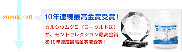 2020年4月　モンドセレクション10年連続最高金賞を受賞！